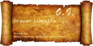 Oravan Izabella névjegykártya
